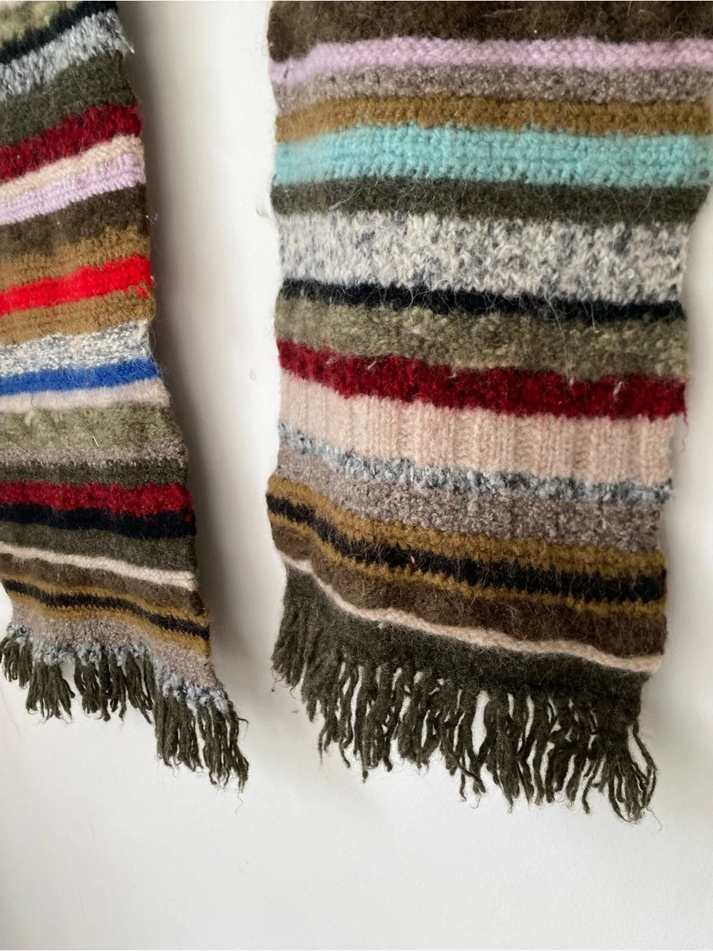 Vintage J.Crew Scarf 100% Wool Multicolor Rare Handknit